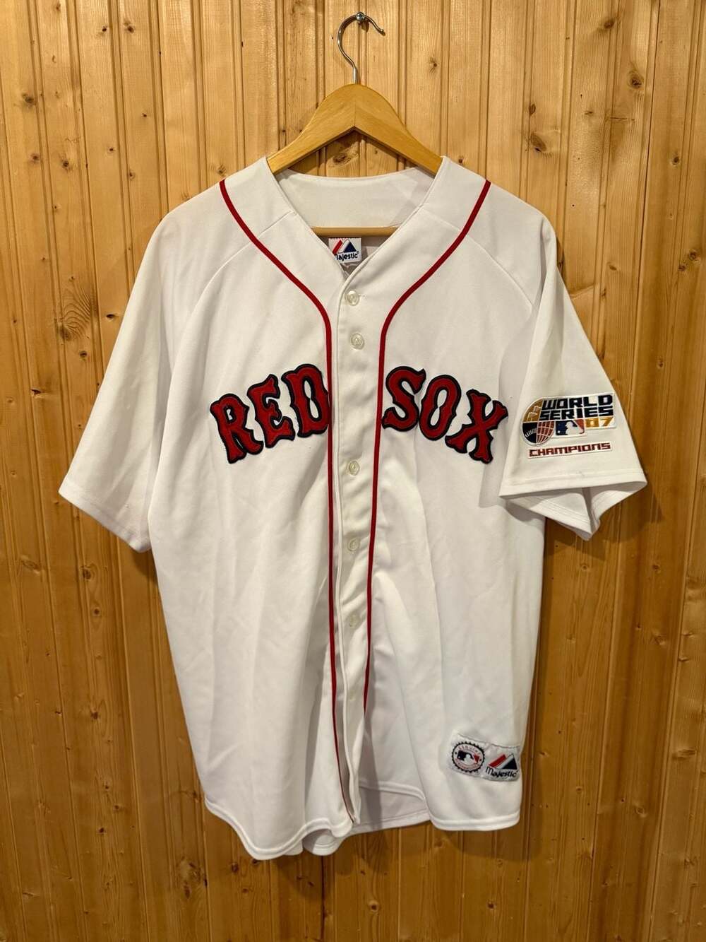 Majestic Boston Red Sox 2007 World Series Champions Baseball Jersey Beckett